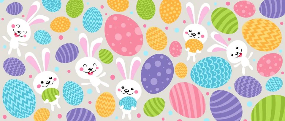 Funny Easter bunny. Happy Easter holiday concept. 3d illustration Stock Illustration