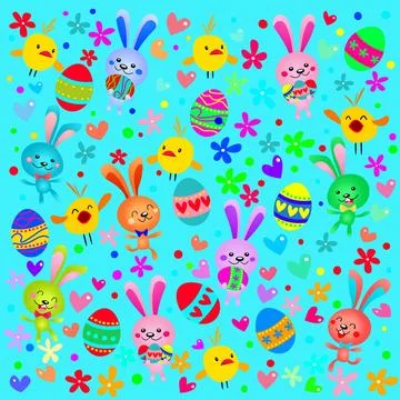 Funny Easter bunny. Happy Easter holiday concept. 3d illustration Stock Illustration