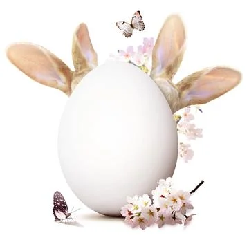 Funny Easter bunny. Happy Easter holiday concept. Stock Photos