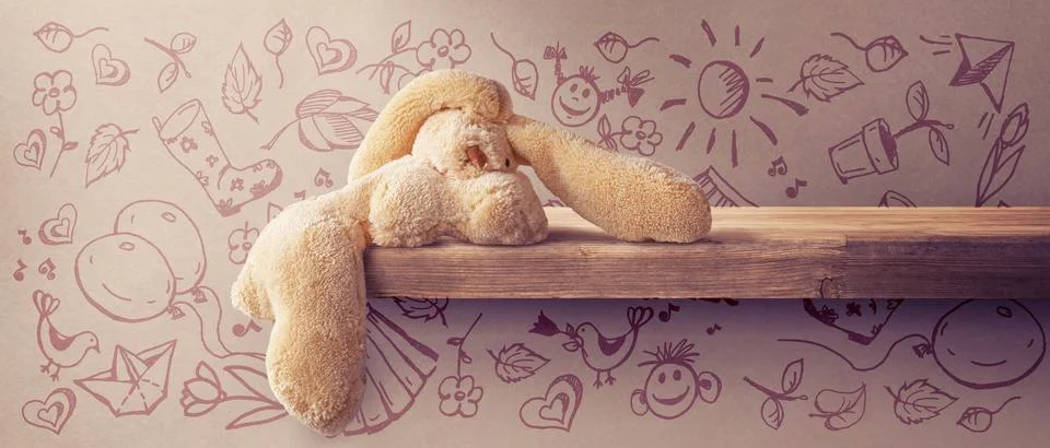 Funny Easter bunny. Happy Easter holiday concept. Stock Photos