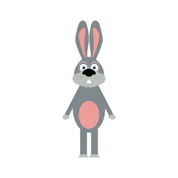 Funny easter bunny on a white background Stock Illustration