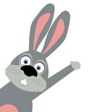 Funny easter bunny on a white background Stock Illustration