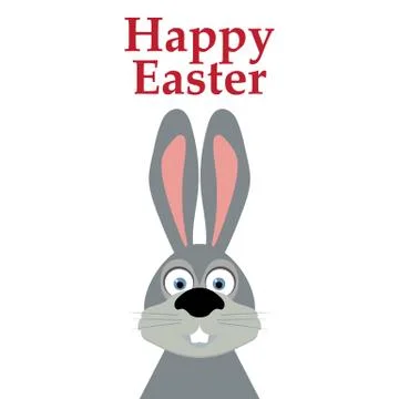 Funny easter bunny on a white background Stock Illustration