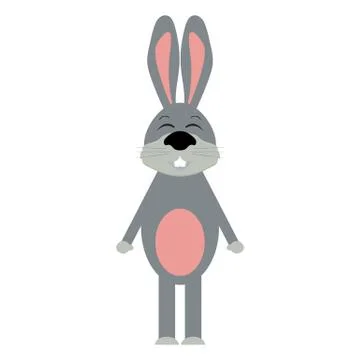 Funny easter bunny on a white background Stock Illustration