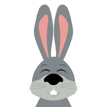 Funny easter bunny on a white background Stock Illustration