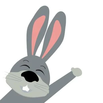 Funny easter bunny on a white background Stock Illustration