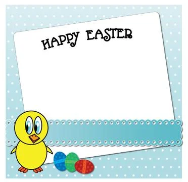 Funny Easter chicken card design. Stock Illustration