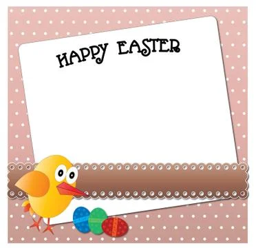 Funny Easter chicken card design. Stock Illustration