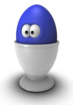 Funny easter egg in cup - 3d rendering Stock Illustration