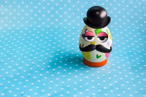 Funny Easter egg. To happy Easter .  Chicken eggs Stock Photos