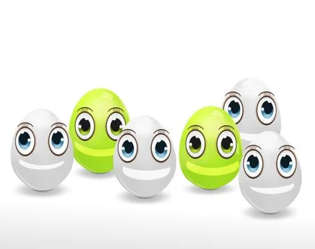 Funny easter eggs happy design Stock Illustration