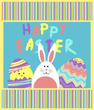 Funny easter vector with colorful Stock Illustration