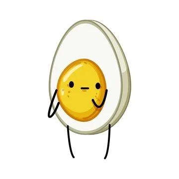 Funny egg character cartoon vector illustration Stock Illustration