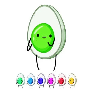 Funny egg character cartoon vector graphic Stock Illustration