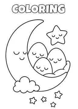 Funny Egg Characters Coloring Page Stock Illustration