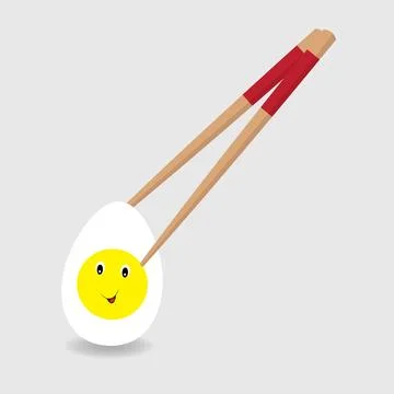 Funny egg chopsticks Stock Illustration
