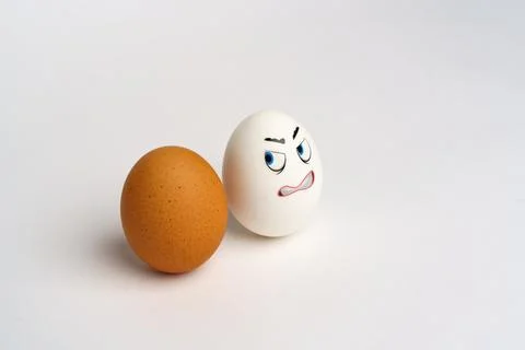 Funny Eggs. Faces on the eggs Eggs Smiles Stock Photos