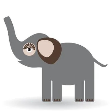 Funny elephant on a white background. vector Illustrazione stock