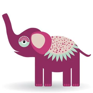 Funny elephant on a white background. vector Stock Illustration