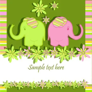 Funny elephants Stock Illustration