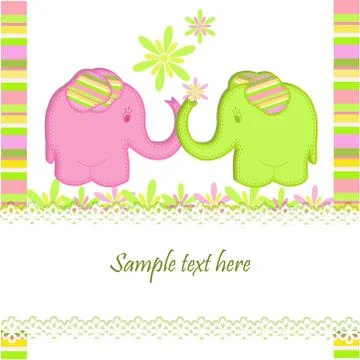 Funny elephants Stock Illustration