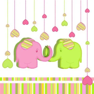 Funny elephants Stock-Illustration