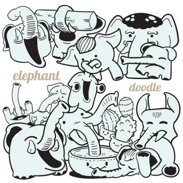 Funny elephants イラスト素材