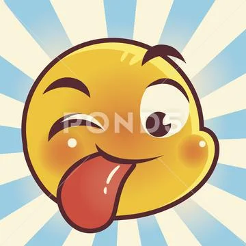 Funny emoji, tongue out emoticon face expression social media ...