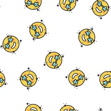 Funny emoji vector seamless pattern 스톡 일러스트