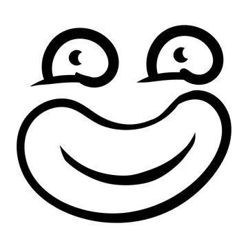 Funny emotion. Cartoon face expression. Line art. Vector hand-drawn illustration Illustrazione stock