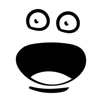 Funny emotion. Cartoon face expression. Line art. Vector hand-drawn illustration Illustrazione stock