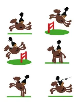 Funny equitation man Stock Illustration
