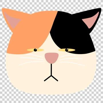 Funny face cat head arrogant black and orange Stock Illustration