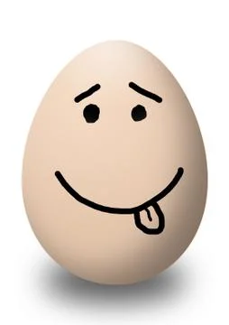 Funny face  egg isolated on white Stock Illustration