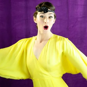Funny face of female model posing Stock Photos