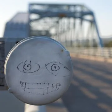Funny face graffiti Stock Photos