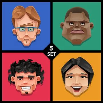 Funny face illustration-set Stock Illustration