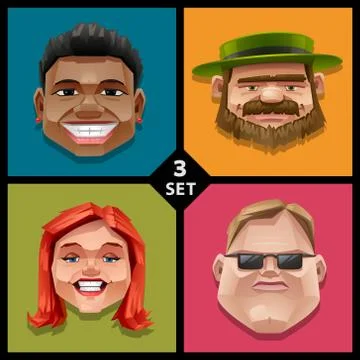 Funny face illustration-set Stock Illustration