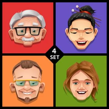 Funny face illustration-set Stock Illustration