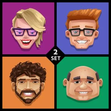 Funny face illustration-set Stock Illustration