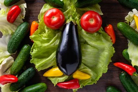 Funny Face Made of Vegetables Stock Photos