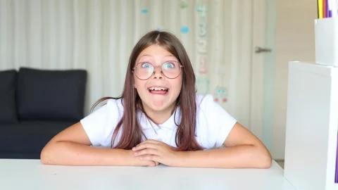 Funny Faces: A Close-Up of Joy Stock Footage 297863988