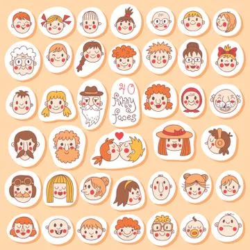 Funny Faces Illustrazione stock