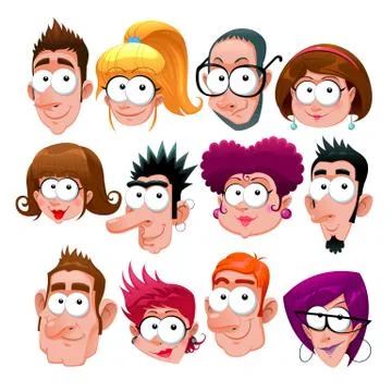 Funny faces Stock Illustration