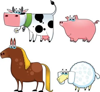 Funny farm animals. Stock-Illustration