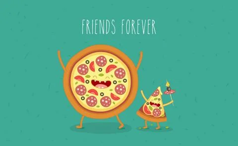 Funny fast food set. Vector illustration Stock Illustration