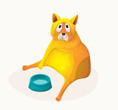 Funny fat cat Stock Illustration