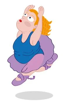 Funny fat dancer Stock Illustration