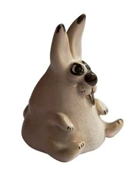 Funny fat rabbit with clipping path Stock Photos