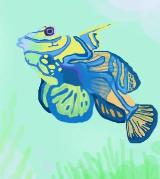 Funny fish illustration Stock Illustration